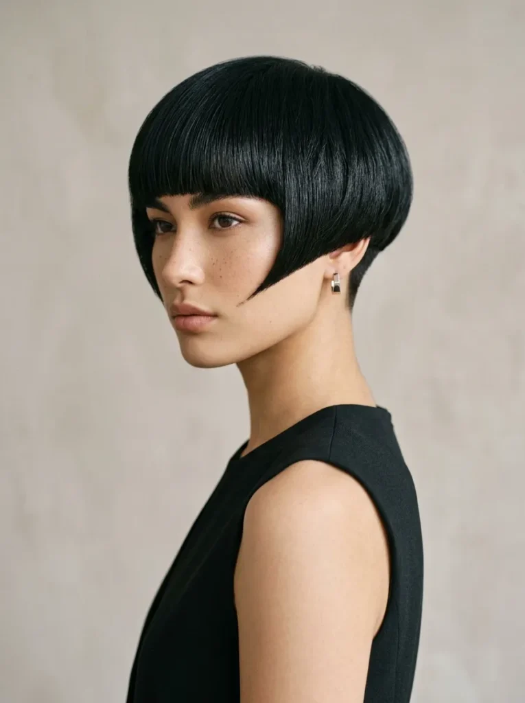 Asymmetrical bowl cut