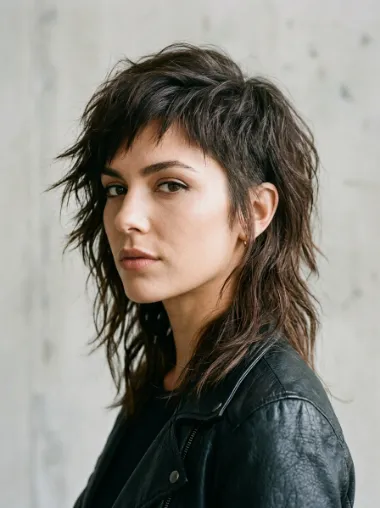 Asymmetrical wolf cut