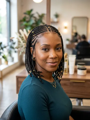 Bob length fulani braids