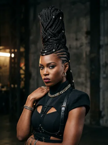 Box braid mohawk