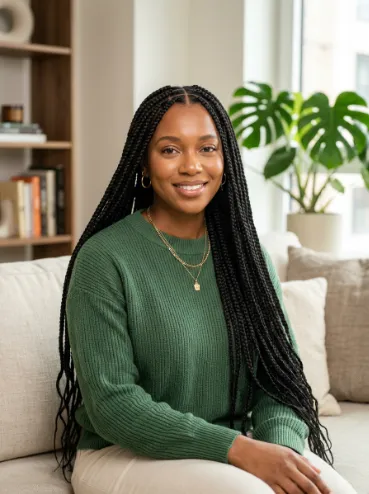 Box braids worn down
