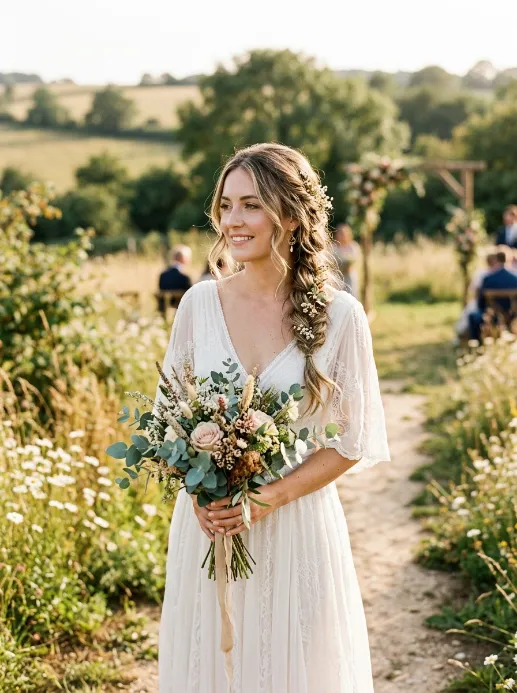 Braid with loose tendrils