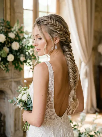 Bridal fishtail braid
