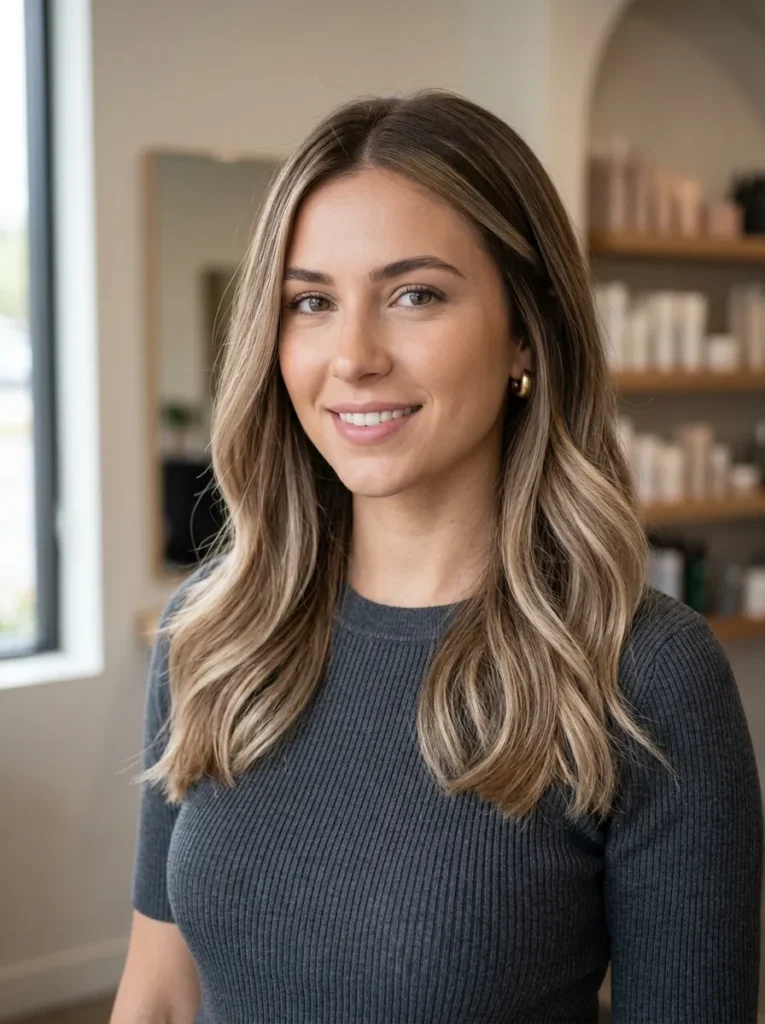 Bronde balayage on shoulder length hair
