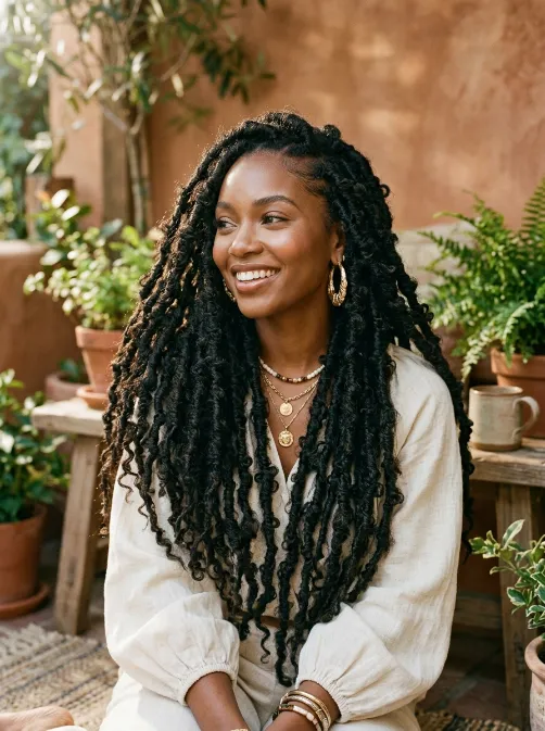 Butterfly locs with twists