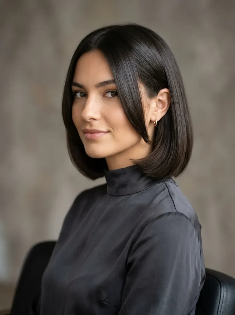 Chin length bowl cut