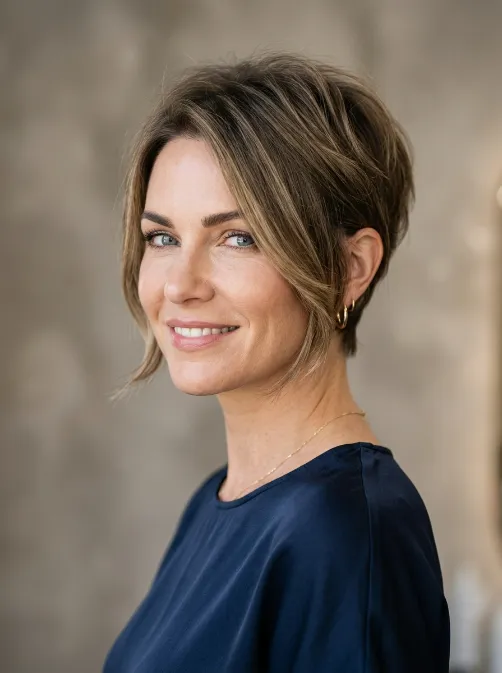 Chin length pixie