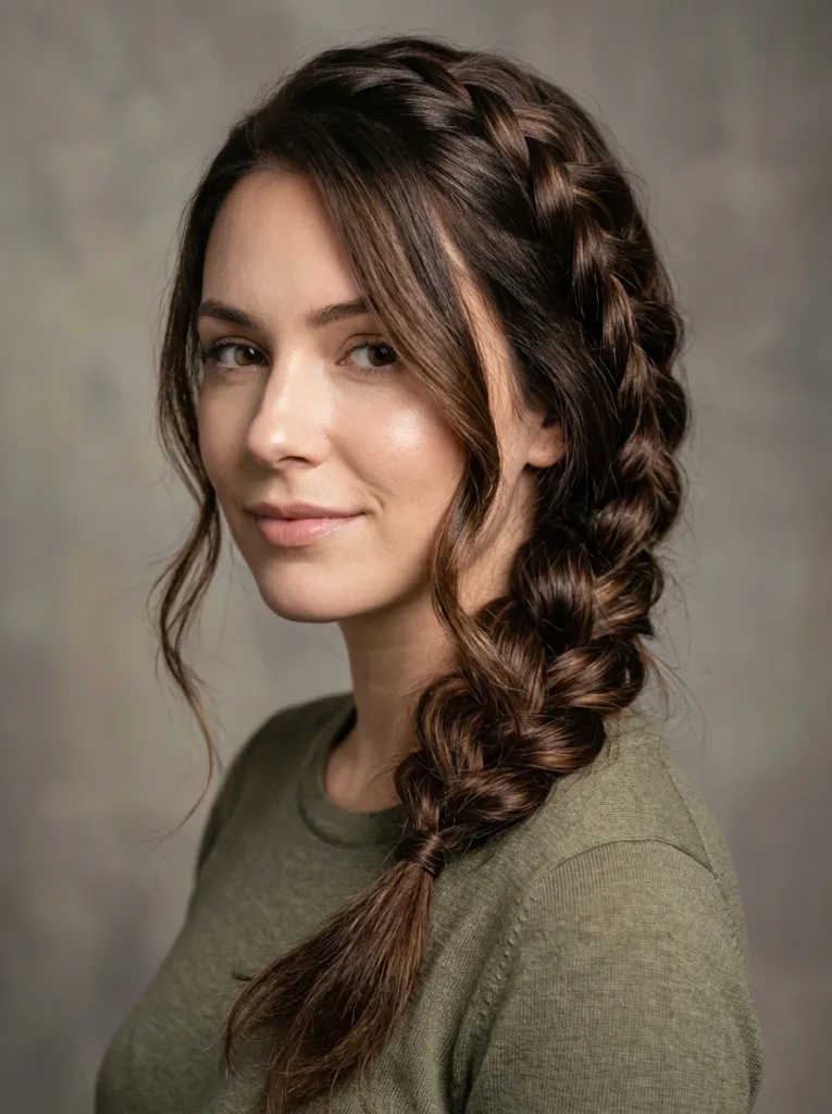 Chocolate brown braided styles