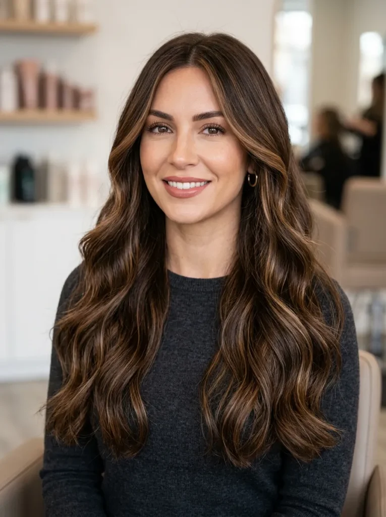 Chocolate brown with caramel highlights