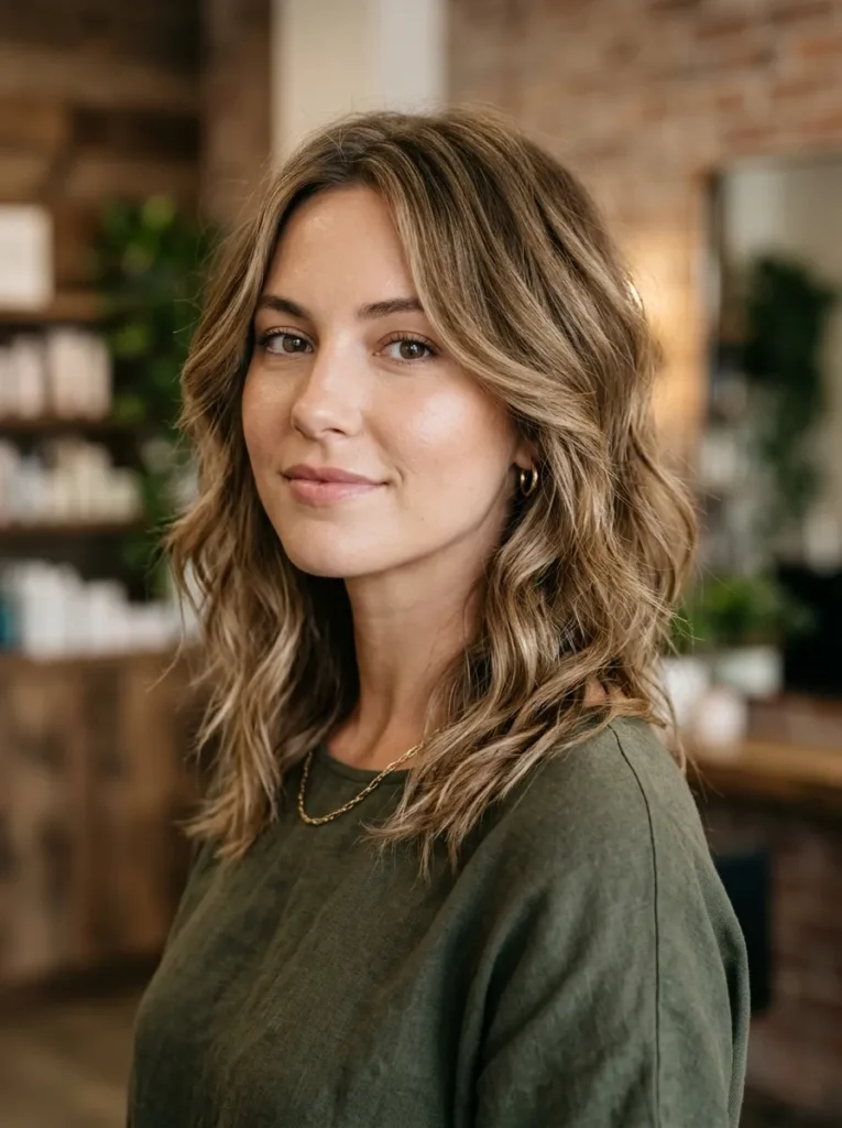 Choppy shoulder length cut