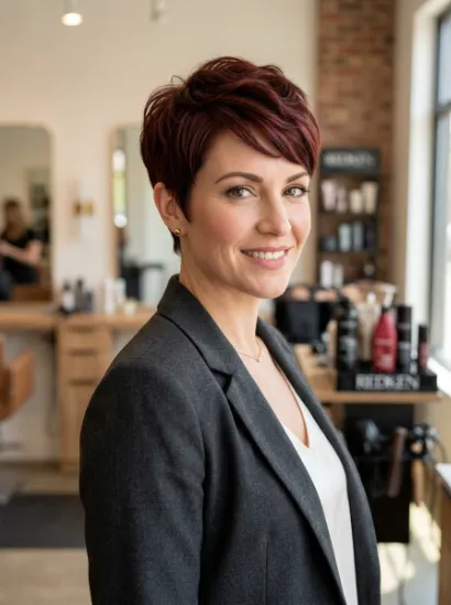Classic dark red pixie