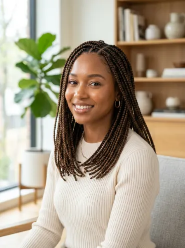 Classic shoulder length box braids