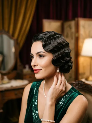 Classic vintage finger waves