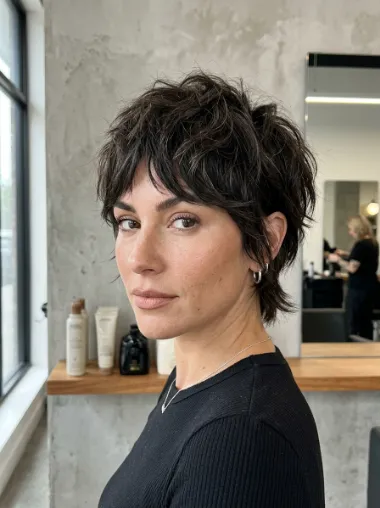Cropped wolf cut