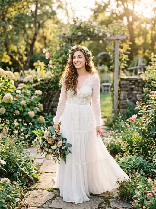 Curls with a flower crown