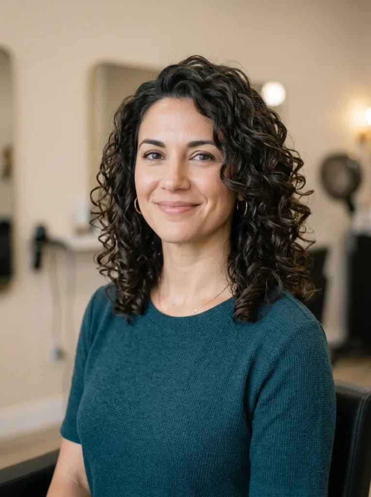 Curly lob perm