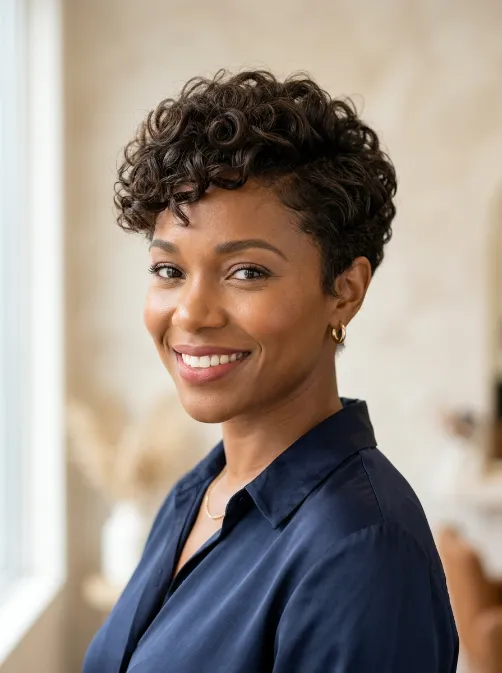 Curly pixie