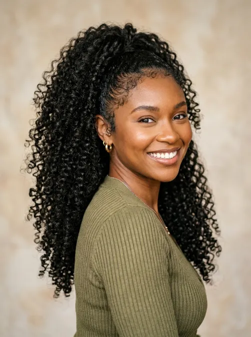 Curly ponytail