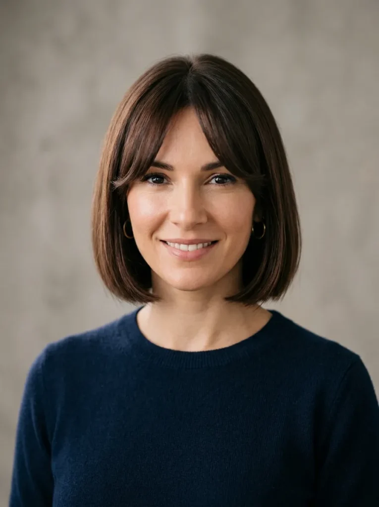 Curtain bangs with a bob