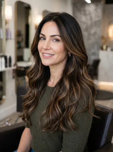 Dark brown balayage