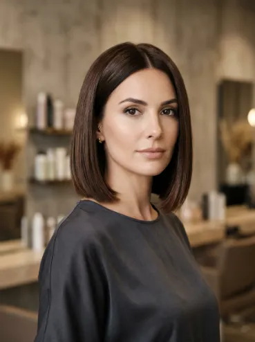 Dark brown bob
