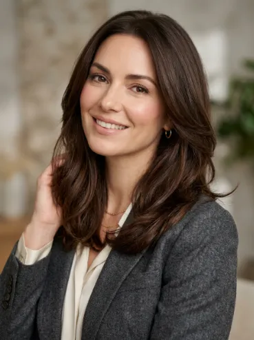 Dark brown layered cut