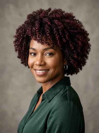 Dark red curly crop