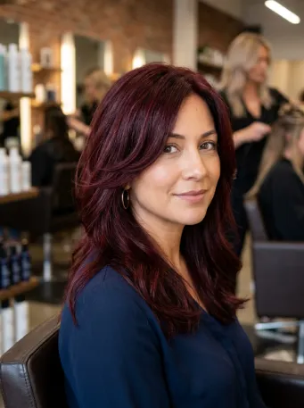 Dark red layered cut