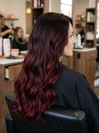 Dark red ombre
