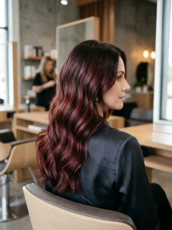 Dark red root smudge