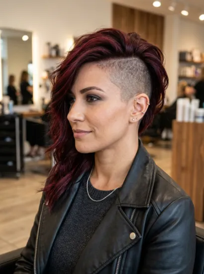 Dark red undercut