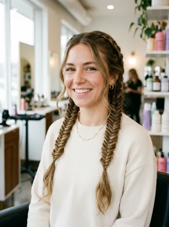 Double fishtail braids