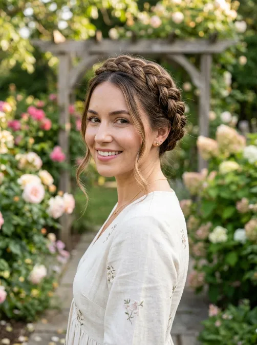 Dutch braid crown