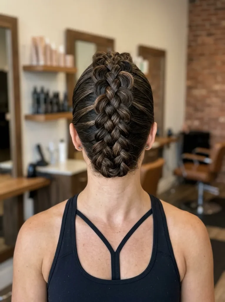 Dutch braid mohawk