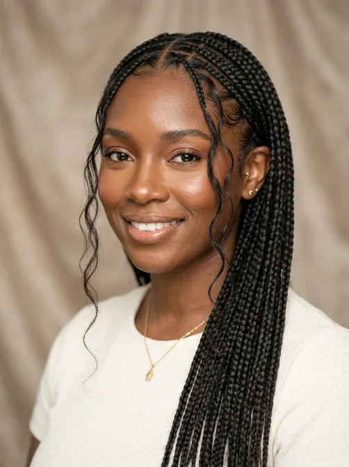 Face framing knotless braids
