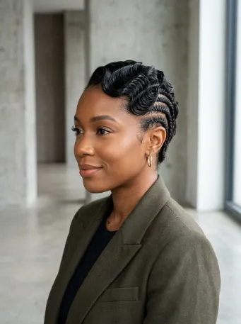 Finger waves with braided sides