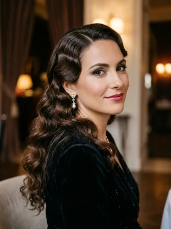 Finger waves with curls at the ends
