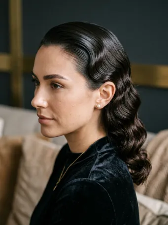 Finger waves with a slick back front