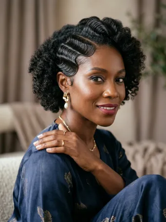 Finger waves on natural curls