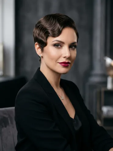 Finger waves on a cropped pixie