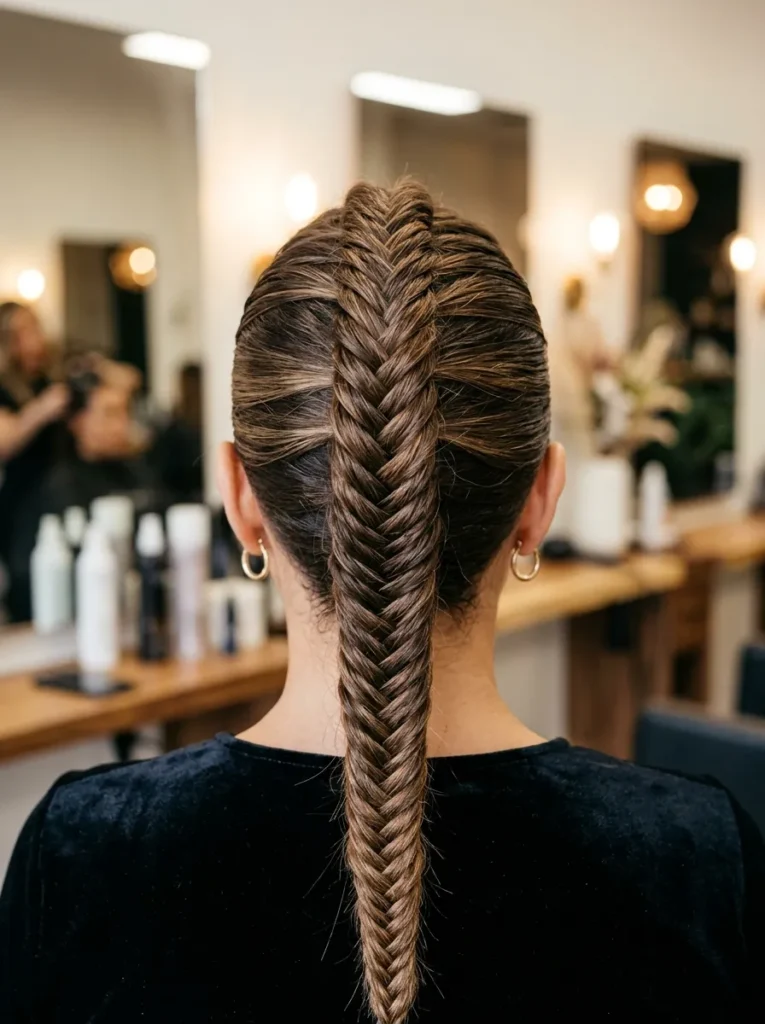 Fishtail braid mohawk