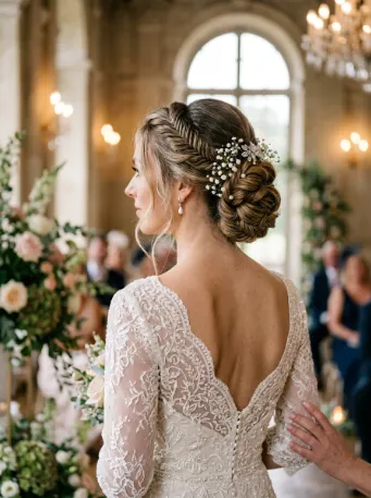 Fishtail braid updo