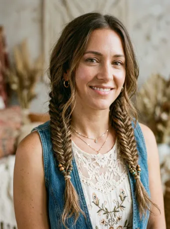 Fishtail braids with beads