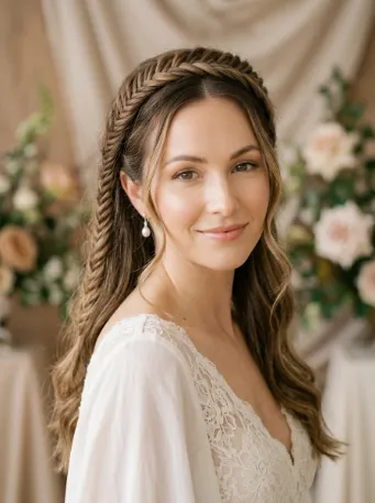 Fishtail crown braid