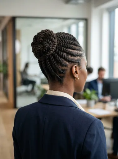 Flat twist updo