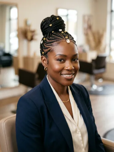 Fulani braided bun