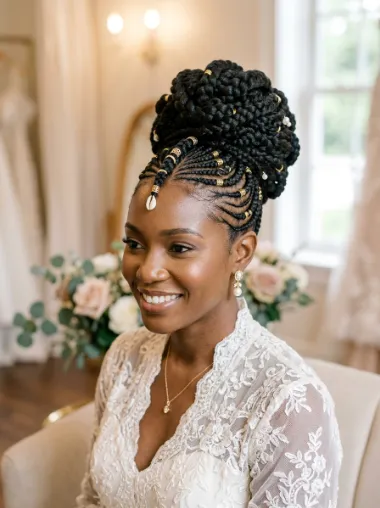 Fulani braided updo