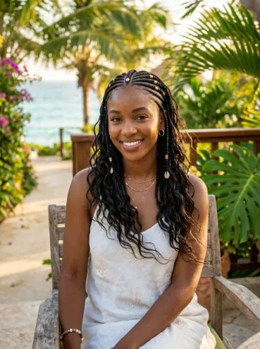 Fulani braids with loose waves