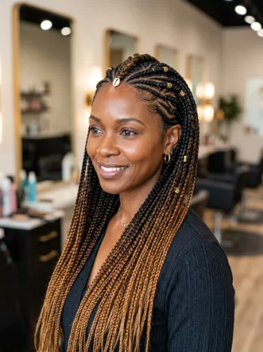 Fulani braids with ombre color