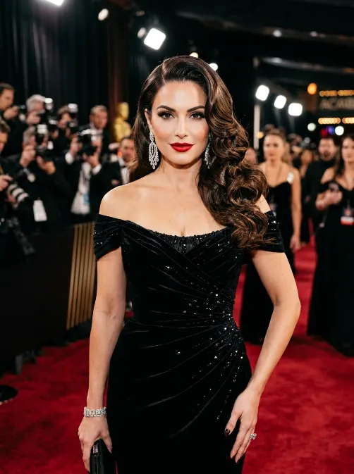 Glamorous side part with deep waves